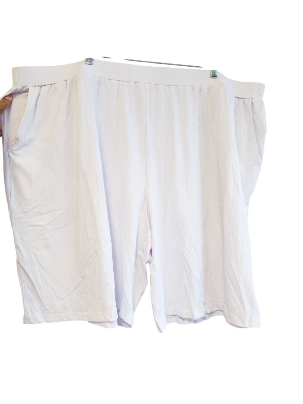 3-Pack Mens Lounge Shorts 5XL Elastic Waist Cotton Blend White Gray Black